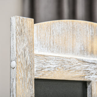 HOMCOM 4-Panel Room Divider – 5.6' Tall Farmhouse Style Folding Privacy Screen with Black Boards, Hinged Freestanding Partition Wall for Home & Office, Natural Wood