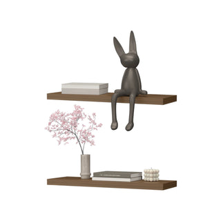 Mahogany floating wall shelf, view 4