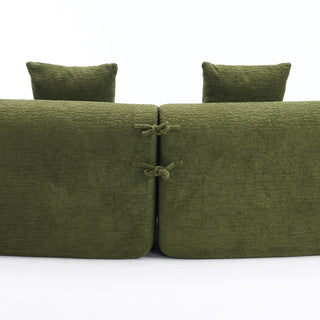 Forest Green LY-025 Curved Modular Sectional - 110" Full Compression Sponge Sofa