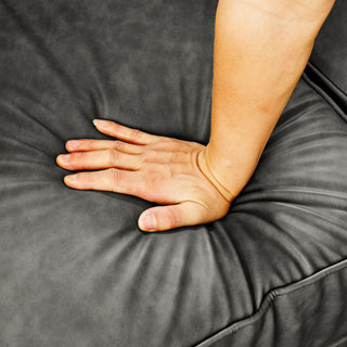 Chesterfield 3-Seater Sofa - Tufted PU Upholstery, Scrolled Arms