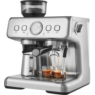 VEVOR Espresso Machine with Grinder, 15 Bar, Milk Frother & PID Control