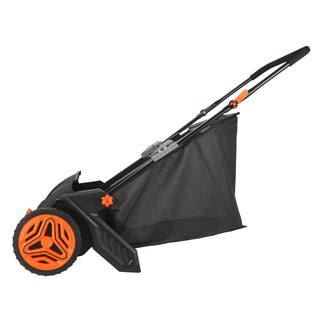 21 inch Push Lawn Sweeper with Hopper Bag, Black