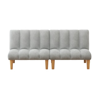 Corduroy fabric, wooden legs convertible sofa bed (Color:Grey)