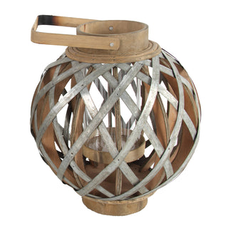 Decorative Lantern with Handle, Wooden Lantern for Indoor Outdoor