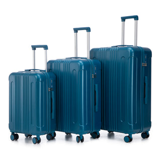 20'/24'/28' 3 pcs/set in ABS Spinner Wheel Luggage, Carry on Suitcase, Matching Color, TSA Combination Lock (Dark Blue)