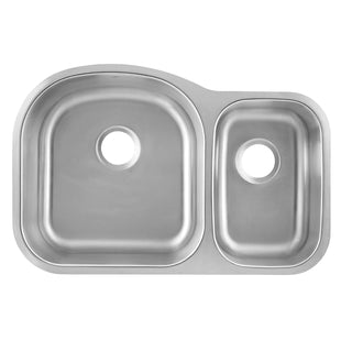 DAX 70/30 Double Bowl Undermount Kitchen Sink (31.5"x20.5") | Stainless Steel, Noise Reduction & Easy Clean