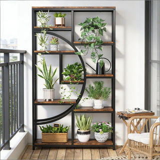 Geometric Design Display Shelf,Spacious Bookcase,Freestanding Bookshelf