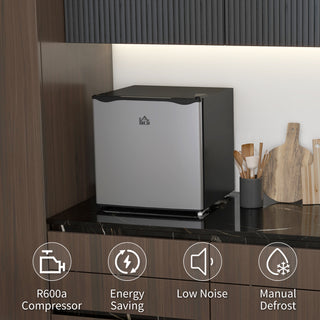 HOMCOM Mini Freezer Countertop 1.1 Cu.Ft | Compact Upright Freezer with Removable Shelves, Silver