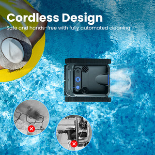 Y50 Cordless Robotic Pool Vacuum Cleaner – Powerful Suction, Automatic Wall Climbing, Hands-Free Debris Removal for In-Ground & Above-Ground Pools