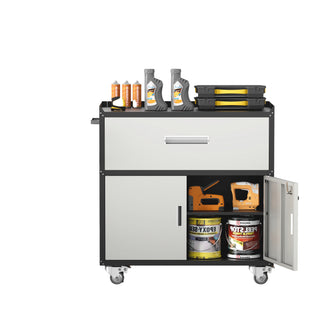 Metal Rolling Tool Cart with Wheels | Garage Storage Cabinets in Black or Gray