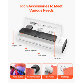 Laminator Machine, Cold and Hot Laminator for Max A3 Paper Size, 1 min Quick Warm Thermal Laminator, 3-5 mil Thickness, Ideal for Home, Office, Business, or School Supplies, White + Grey