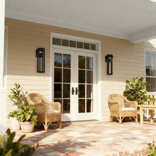 13-Inch Modern Black Outdoor LED Wall Sconce - IP65 Waterproof Exterior Light Fixture - Integrated LED Porch Light for Garage, Patio, and Front Door - Industrial Grade High-Lumen Outdoor Wall Lamp