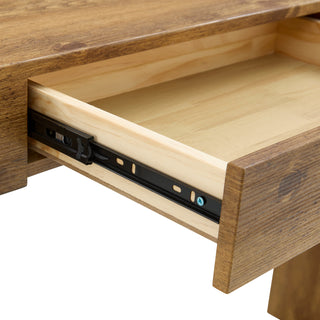 Elegant Natural Wood Grain Bar Table-50 Inches Long, a Practical Choice foElegant Natural Wood Grain Bar Table - 50 Inches Long with Two Drawers, Versatile Bar Table or Desk for Modern Homesr Modern Homes.Wood Grain Texture Sticker,Equipped With Two Drawers.Serving As A Bar Table Or A Desk.