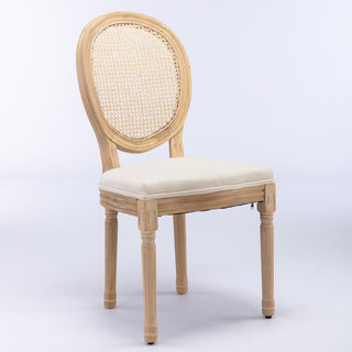 French Style Dining Chair Set of 2, Cream