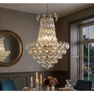21.6 inch Modern Crystal Chandelier, 6-Light Dimmable, Chrome