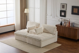 Oversized Double Chaise Lounge - Luxury Cloud Sofa Bed, White