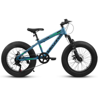 V20235 20-Inch Fat Tire Mountain Bike for Adults – 7-Speed, Dual Disc Brakes, Front Suspension, High Carbon Steel Frame, All-Terrain City & Trail Bike