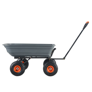 Poly Garden Dump Cart, 600 lbs Capacity, Black