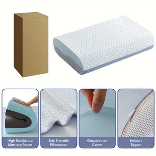 4 Inch Memory Foam Pillows, Gel Cooling Bed Pillows, Sleep Pillow, Removable Machine Washable Pillowcase,Standard Size