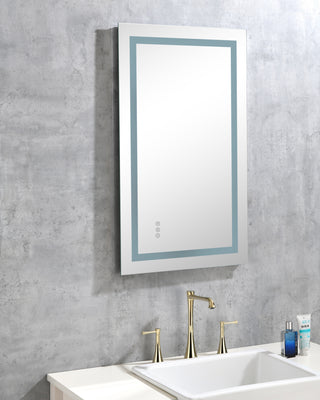 40 x 28 Inch LED Bathroom Mirror with Front and Backlight, Wall Mounted Vanity Mirror, Anti-Fog, Memory, 3 Colors, Stepless Dimmable