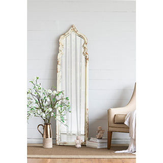 19x1.6x73.2' Oversized Full Length Floor Mirror, Vintage White Shabby Chic Wooden Frame for Leaning, Bedroom, Living Room