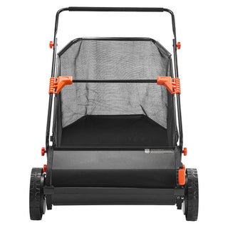26 inch Push Lawn Sweeper with Hopper Bag, Black
