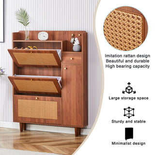 Modern Minimalist Storage Cabinet – Japanese Rattan Shoe Cabinet, Bed Top Cabinet, Small Home Furniture for Corridors and Living Rooms (GZ-DI-03)