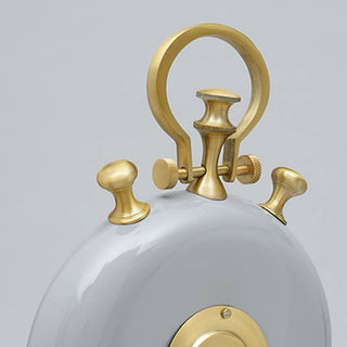 Grey & Gold Accent Table Clock Aluminum Desk Clock–10x3x14'