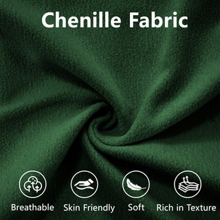 Luxury Oversized Green Chenille Modular U-Shaped Cloud Couch with Ottomans