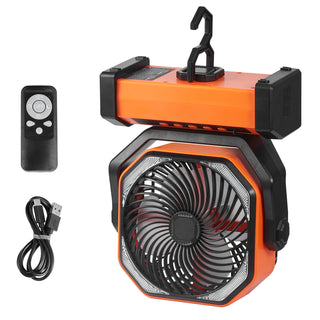 Portable Fan Rechargeable 9 inch, Battery Powered Fan with LED Lantern, 4 Speeds Adjustable & 45°/90°Automatic Swivel & Timer , USB Battery Operated Fans for Travel Bedroom Home Camping Office