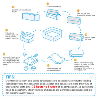 [VIDEO provided] Loveseat Frame for Oversized Modular U Shaped Sectional Sofa,Luxury Boucle Floor Couch,Convertible Compressed Couch,Spacious Foam-Filled Sofa for Living Room,2 Colors
