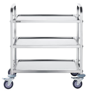 VEVOR 3-Tier Stainless Steel Utility Cart | 400 lbs Capacity Medical, Lab & Kitchen Cart