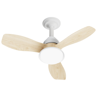 24.4 inch Wood Grain Ceiling Fan with Dimmable LED Light