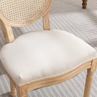 French Style Dining Chair Set of 2, Cream