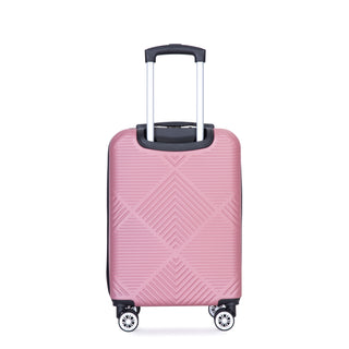 2Piece Luggage Sets ABS Lightweight Suitcase , Spinner Wheels,  (20/14)PINK