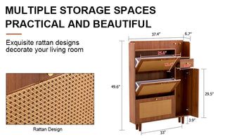 Modern Minimalist Storage Cabinet – Japanese Rattan Shoe Cabinet, Bed Top Cabinet, Small Home Furniture for Corridors and Living Rooms (GZ-DI-03)