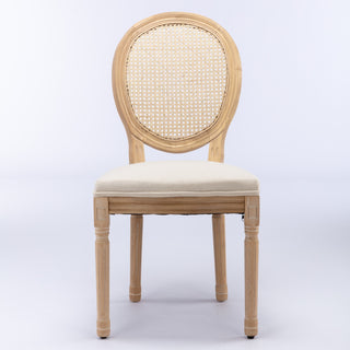 French Style Dining Chair Set of 2, Cream