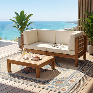 OANA  3-Piece LOVE SEAT SET WITH COFFEE TABLE, BEIGE