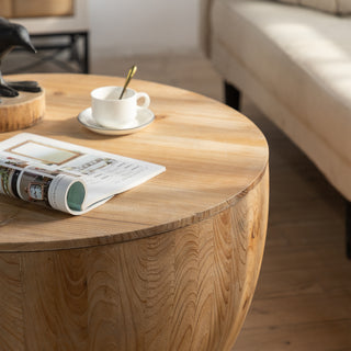 Vintage Style Bucket Shaped Coffee Table Set for Office, Dining Room and Living Room(Set of Two Pieces)