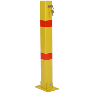 Parking bollard,pole barrier with lock ,car parking protection posts,home garage street decor ,parking barrier Square yellow