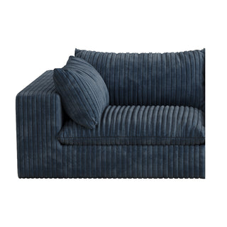118.2" Cloud Sofa - Corduroy Deep Seat Couch, No Assembly, Blue
