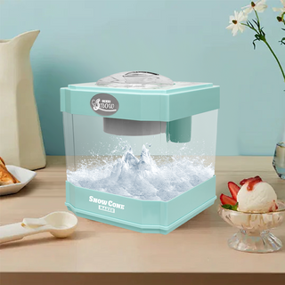 Snow Cone Maker, Tabletop Shaved Ice Machine for Slushies & Frozen Drinks, 2 Reusable Cups, Ice Scoop