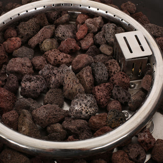 Outdoor 31' WPC Base Square Propane Fire Pit - 40,000 BTU, Brown