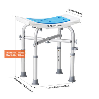 Adjustable Shower Chair with Back Support, 500 lbs Capacity