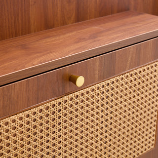 Modern Minimalist Storage Cabinet – Japanese Rattan Shoe Cabinet, Bed Top Cabinet, Small Home Furniture for Corridors and Living Rooms (GZ-DI-03)