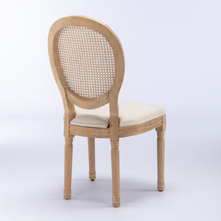 French Style Dining Chair Set of 2, Cream