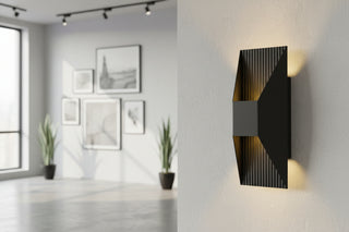 Modern 12-Inch Integrated LED Wall Sconce - Dimmable Minimalist Indoor Wall Light Fixture - Black Matte Finish for Living Room, Bedroom, Hallway, and Office - Industrial Grade High-Lumen Architectural Lighting