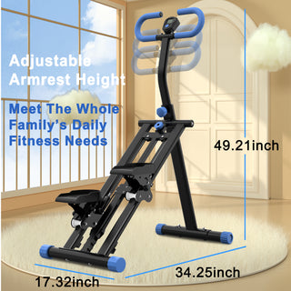 Stair Stepper with Resistance – Home Vertical Climber Workout Machine, Full-Body Exercise Equipment with Adjustable Handlebar & Stable Frame (Black Blue)