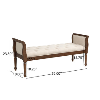 Tufted upholstered bench, view 4