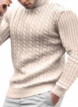 Men's turtleneck casual tight stretch sweater